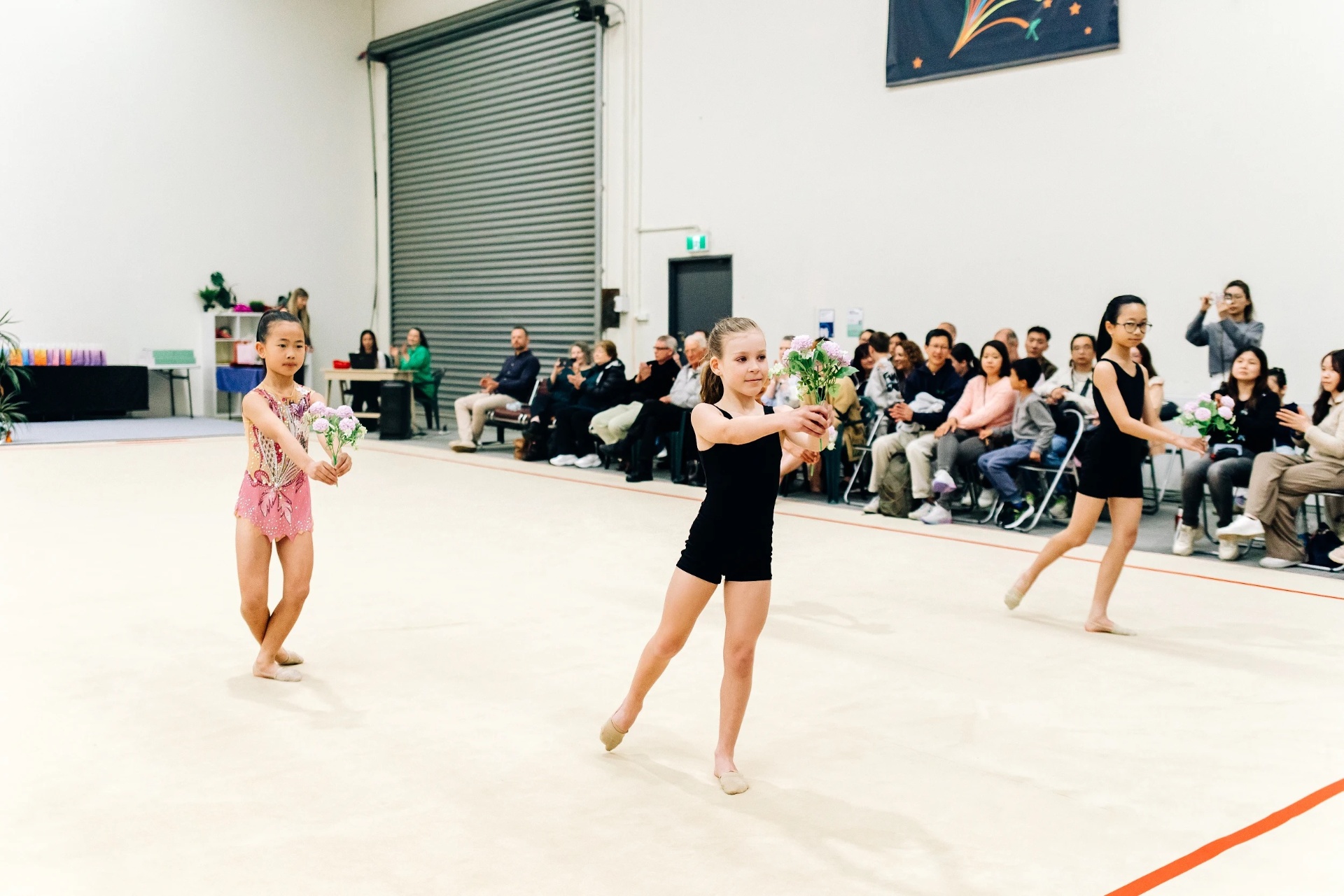 Gymnasts training together